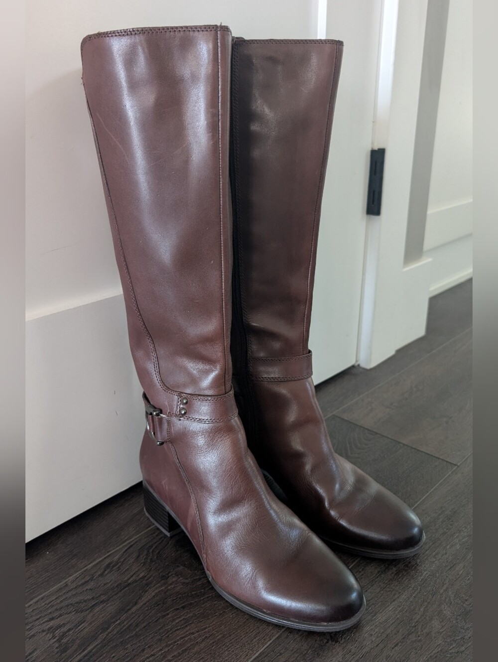 Naturalizer Tall Brown Leather Riding Boots